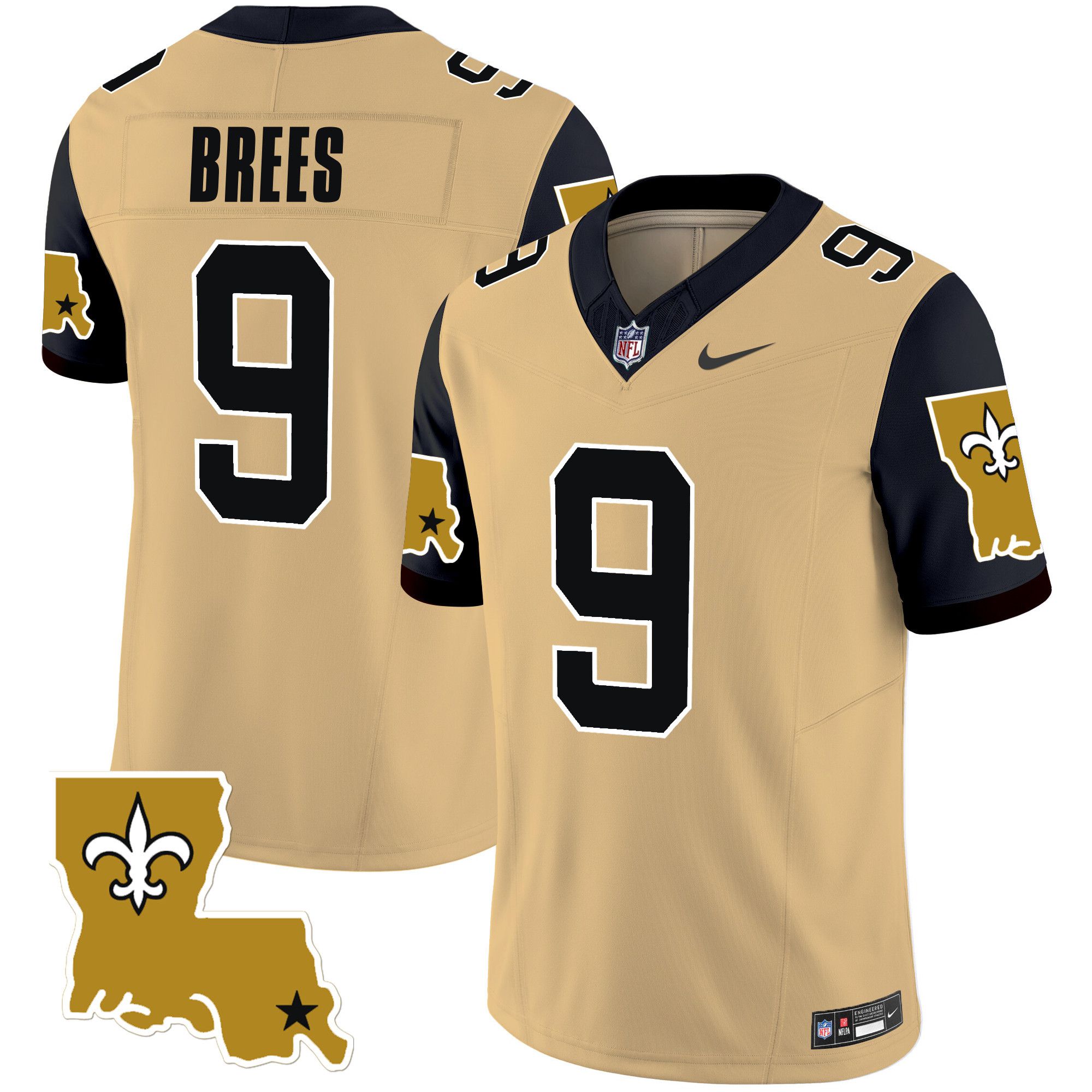 Men New Orleans Saints #9 Brees Yellow 2024 Nike 1987 Legacy Vapor Limited NFL Jersey